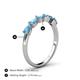 4 - Grace Pear Cut Blue Topaz 5 Stone Wedding Band 