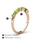 4 - Grace Pear Cut Peridot 5 Stone Wedding Band 