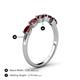 4 - Grace Pear Cut Red Garnet 5 Stone Wedding Band 
