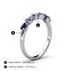 4 - Grace Pear Cut Iolite 5 Stone Wedding Band 