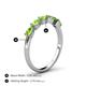 4 - Grace Pear Cut Peridot 5 Stone Wedding Band 