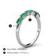 4 - Grace Pear Cut Emerald 5 Stone Wedding Band 