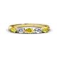 1 - Grace Pear Cut Yellow Sapphire and Diamond 5 Stone Wedding Band 