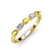 3 - Grace Pear Cut Yellow Sapphire and Diamond 5 Stone Wedding Band 
