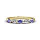 1 - Grace Pear Cut Tanzanite and Diamond 5 Stone Wedding Band 