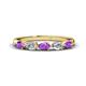 1 - Grace Pear Cut Amethyst and Diamond 5 Stone Wedding Band 