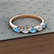 2 - Grace Pear Cut Blue Topaz and Diamond 5 Stone Wedding Band 