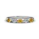 1 - Grace Pear Cut Citrine and Diamond 5 Stone Wedding Band 