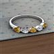 2 - Grace Pear Cut Citrine and Diamond 5 Stone Wedding Band 