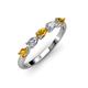 3 - Grace Pear Cut Citrine and Diamond 5 Stone Wedding Band 