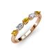 3 - Grace Pear Cut Citrine and Diamond 5 Stone Wedding Band 