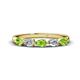 1 - Grace Pear Cut Peridot and Diamond 5 Stone Wedding Band 