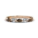 1 - Grace Pear Cut Smoky Quartz and Diamond 5 Stone Wedding Band 