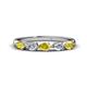 1 - Grace Pear Cut Yellow Sapphire and Diamond 5 Stone Wedding Band 