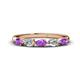 1 - Grace Pear Cut Amethyst and Diamond 5 Stone Wedding Band 