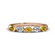 1 - Grace Pear Cut Citrine and Diamond 5 Stone Wedding Band 