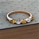 2 - Grace Pear Cut Citrine and Diamond 5 Stone Wedding Band 