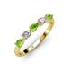 3 - Grace Pear Cut Peridot and Diamond 5 Stone Wedding Band 