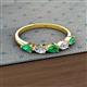 2 - Grace Pear Cut Emerald and Diamond 5 Stone Wedding Band 