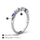 4 - Grace Pear Cut Tanzanite and Diamond 5 Stone Wedding Band 