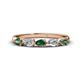 1 - Grace Pear Cut Diamond and Lab Created Alexandrite 5 Stone Wedding Band 