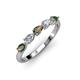 3 - Grace Pear Cut Diamond and Lab Created Alexandrite 5 Stone Wedding Band 