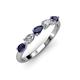 3 - Grace Pear Cut Blue Sapphire and Lab Grown Diamond 5 Stone Wedding Band 