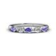1 - Grace Pear Cut Tanzanite and Lab Grown Diamond 5 Stone Wedding Band 