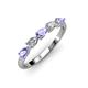 3 - Grace Pear Cut Tanzanite and Lab Grown Diamond 5 Stone Wedding Band 