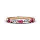 1 - Grace Pear Cut Pink Tourmaline and Lab Grown Diamond 5 Stone Wedding Band 