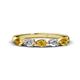 1 - Grace Pear Cut Citrine and Lab Grown Diamond 5 Stone Wedding Band 