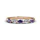 1 - Grace Pear Cut Iolite and Lab Grown Diamond 5 Stone Wedding Band 