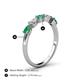 4 - Grace Pear Cut Emerald and Lab Grown Diamond 5 Stone Wedding Band 