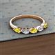 2 - Grace Pear Cut Yellow Sapphire and Lab Grown Diamond 5 Stone Wedding Band 