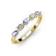 3 - Grace Pear Cut Tanzanite and Lab Grown Diamond 5 Stone Wedding Band 