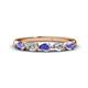 1 - Grace Pear Cut Tanzanite and Lab Grown Diamond 5 Stone Wedding Band 