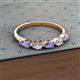 2 - Grace Pear Cut Tanzanite and Lab Grown Diamond 5 Stone Wedding Band 