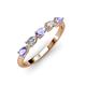 3 - Grace Pear Cut Tanzanite and Lab Grown Diamond 5 Stone Wedding Band 