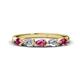 1 - Grace Pear Cut Pink Tourmaline and Lab Grown Diamond 5 Stone Wedding Band 