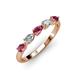 3 - Grace Pear Cut Pink Tourmaline and Lab Grown Diamond 5 Stone Wedding Band 