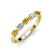 3 - Grace Pear Cut Citrine and Lab Grown Diamond 5 Stone Wedding Band 