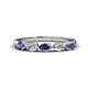 1 - Grace Pear Cut Iolite and Lab Grown Diamond 5 Stone Wedding Band 