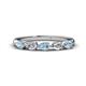 1 - Grace Pear Cut Aquamarine and Lab Grown Diamond 5 Stone Wedding Band 