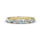1 - Grace Pear Cut Aquamarine and Lab Grown Diamond 5 Stone Wedding Band 