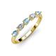 3 - Grace Pear Cut Aquamarine and Lab Grown Diamond 5 Stone Wedding Band 