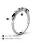 4 - Grace Pear Cut Smoky Quartz and Lab Grown Diamond 5 Stone Wedding Band 