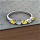 2 - Grace Pear Cut Yellow Sapphire and Lab Grown Diamond 5 Stone Wedding Band 