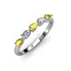 3 - Grace Pear Cut Yellow Sapphire and Lab Grown Diamond 5 Stone Wedding Band 