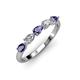 3 - Grace Pear Cut Iolite and Lab Grown Diamond 5 Stone Wedding Band 