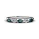 1 - Grace Pear Cut London Blue Topaz and Lab Grown Diamond 5 Stone Wedding Band 